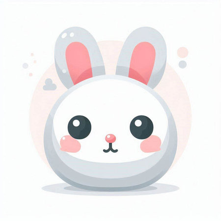 Cute rabbit cartoon vector illustration. Cute bunny character. Kawaii animal.のイラスト素材
