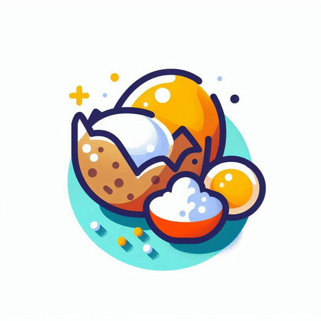 Baked egg vector icon. Cartoon illustration of baked egg vector icon for web designのイラスト素材