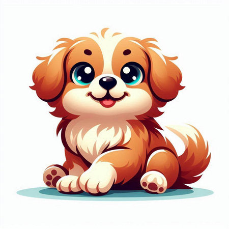 Cute cartoon dog. Vector illustration isolated on a white background.のイラスト素材