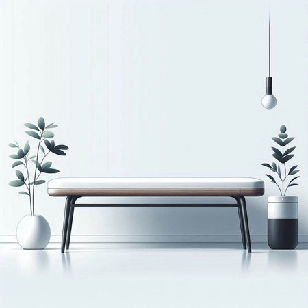 Modern interior design. 3d render illustration. Minimalism style.のイラスト素材