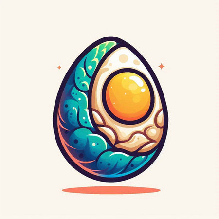 Egg in the form of an Easter egg. Vector illustration.のイラスト素材