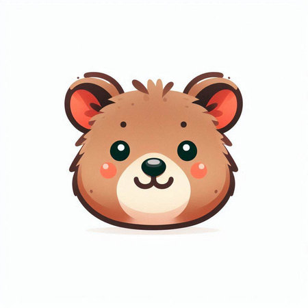 Cute cartoon bear. Vector illustration isolated on a white background.のイラスト素材