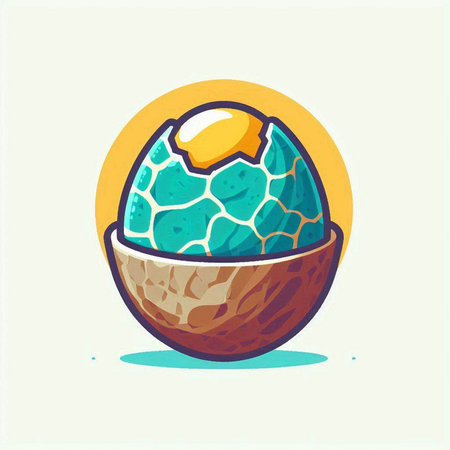 Illustration of an egg in a cartoon style. Vector illustration.のイラスト素材