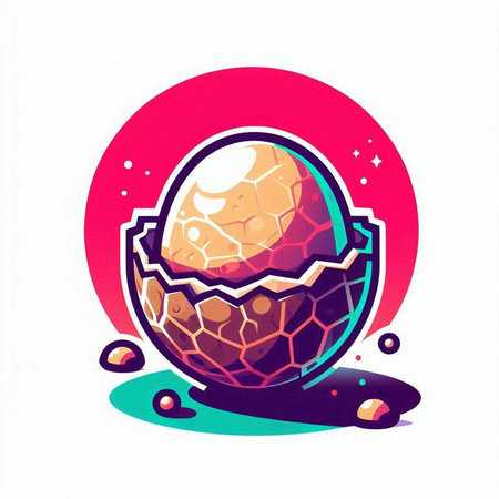 Illustration of an Easter egg in a cartoon style. Vector illustration.のイラスト素材