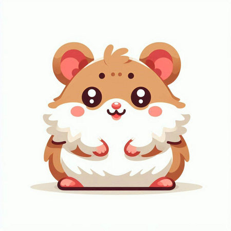Cute cartoon hamster. Vector illustration on a white background.のイラスト素材