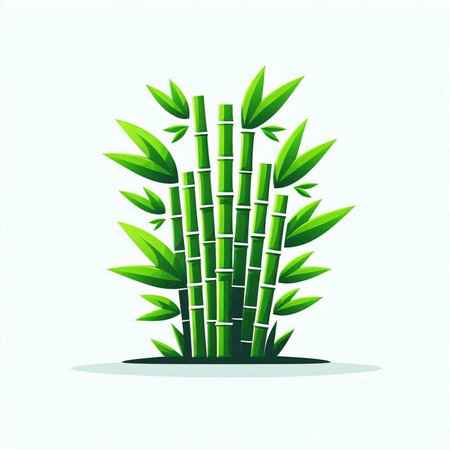 Bamboo vector illustration. Isolated green bamboo on white background.のイラスト素材