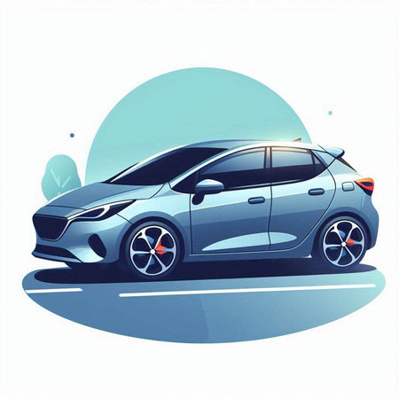 Modern car on a white background. Vector illustration. Eps 10.のイラスト素材