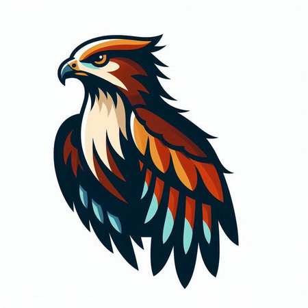 eagle tattoo on white background, vector illustration, eps10のイラスト素材