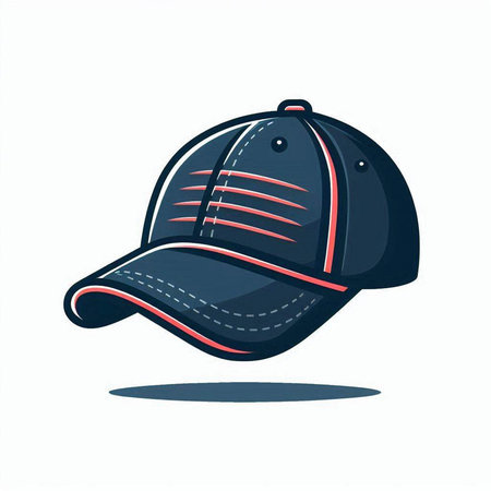Baseball cap isolated on white background. Vector illustration in cartoon style.のイラスト素材