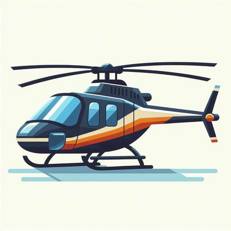 Helicopter vector illustration. Isolated on a white background.のイラスト素材