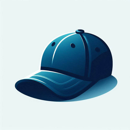 Baseball cap on a light blue background. Vector illustration. Eps 10.のイラスト素材
