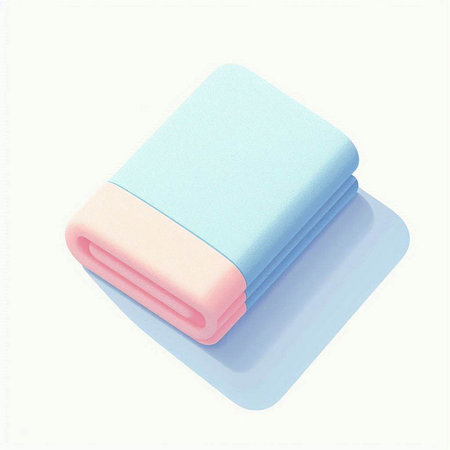 Blue and pink towels on a white background. 3d rendering.のイラスト素材