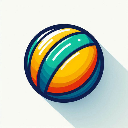 Colorful beach ball icon, vector illustration. Flat design style.のイラスト素材