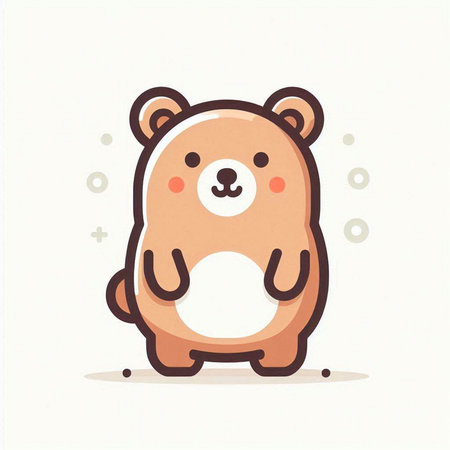 Cute bear cartoon vector illustration. Cute animal character design.のイラスト素材