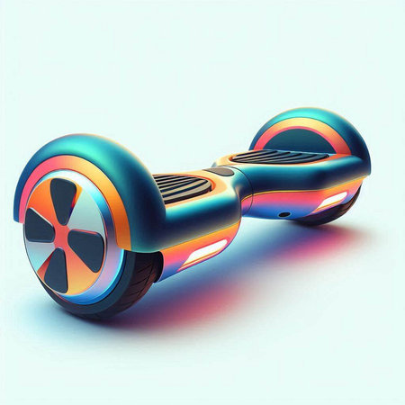 Electric self-balancing self-balancing electric scooter. 3d renderのイラスト素材