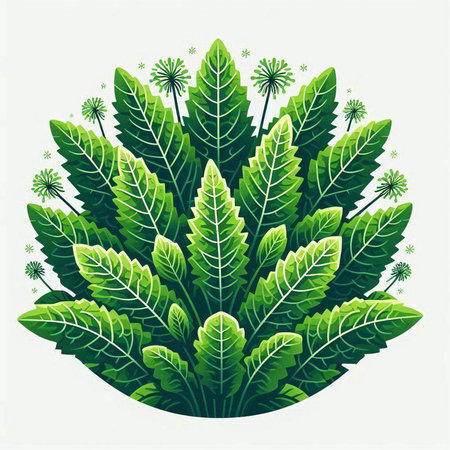 Illustration of a green plant on a white background, vector illustrationのイラスト素材