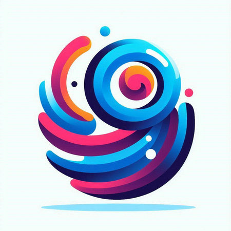 Abstract blue and pink circle logo. Vector design template elements for your application or corporate identity.のイラスト素材