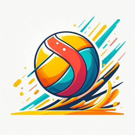 Volleyball vector illustration. Volleyball ball on abstract backgroundのイラスト素材