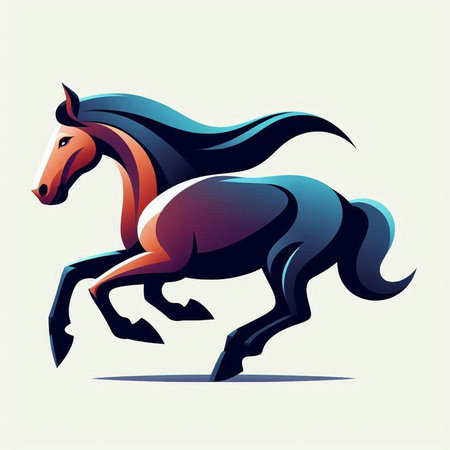 Horse running vector illustration. Can be used as a logo or iconのイラスト素材