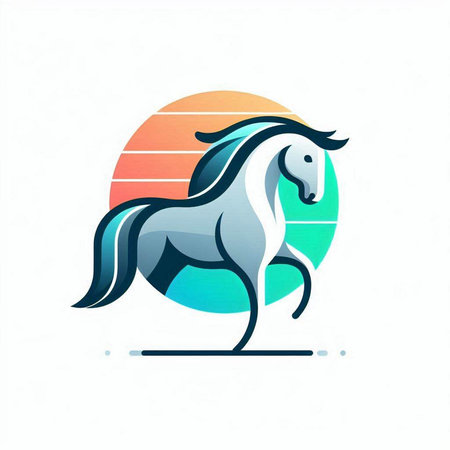 Horse vector logo design template. Horse icon vector logo design.のイラスト素材