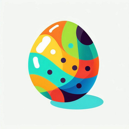 Colorful easter egg on a white background, vector illustration.のイラスト素材