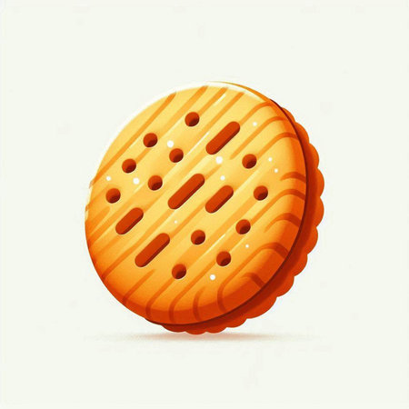 Illustration of a biscuit on a white background, vector illustrationのイラスト素材