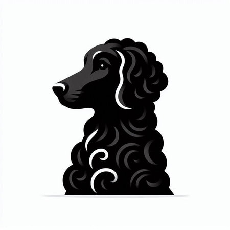 Black silhouette of a dog on a white background. Vector illustration.のイラスト素材