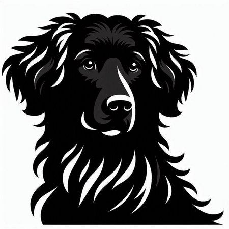 black dog on a white background, vector illustration, eps 10のイラスト素材
