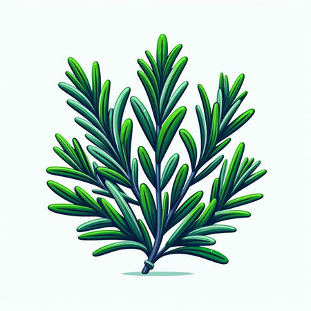 Rosemary. Vector illustration of rosemary isolated on white background.のイラスト素材