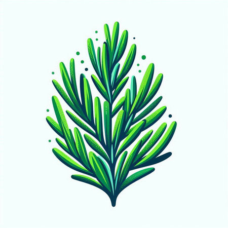 Rosemary plant vector illustration. Isolated on white background. Vector illustration.のイラスト素材