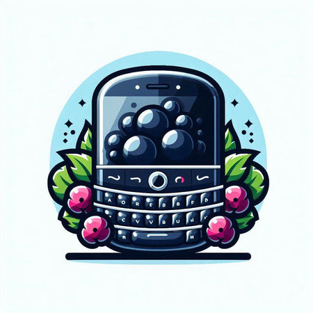 Mobile phone with grapes, vector illustration. Mobile phone with grapes.のイラスト素材