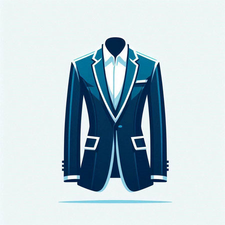 Vector illustration of a business suit with a necktie and tie.のイラスト素材