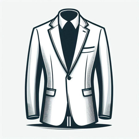 Mens suit. Vector illustration of a man in a suit.のイラスト素材