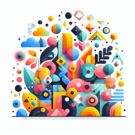 Abstract geometric background with colorful shapes. Vector illustration. Eps 10.のイラスト素材