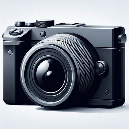 Digital SLR camera isolated on white background. 3D render.のイラスト素材