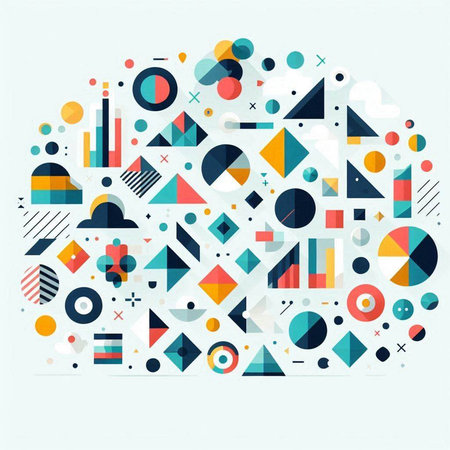 Abstract geometric background with colorful elements. Vector illustration. Eps 10.のイラスト素材