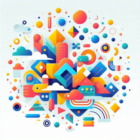 Abstract colorful background with geometric shapes. Vector illustration. Eps 10.のイラスト素材