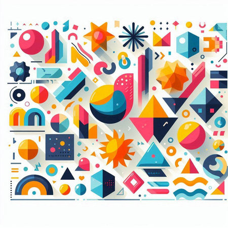 Abstract geometric background with colorful shapes. Vector illustration. Eps 10.のイラスト素材
