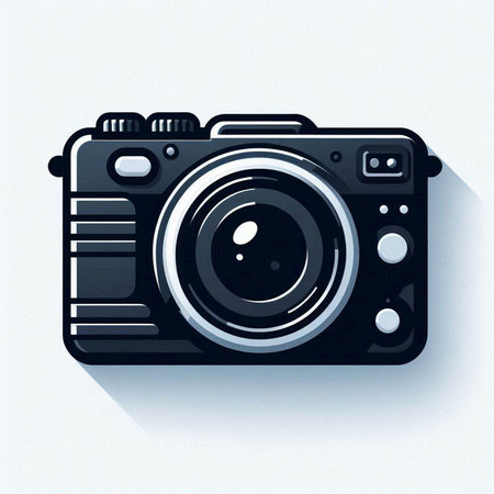 Retro camera icon on white background. Eps 10 vector file.のイラスト素材