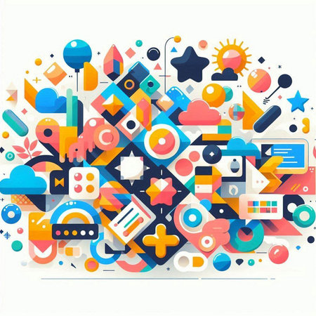 Abstract colorful background with geometric elements. Vector illustration. Eps 10.のイラスト素材