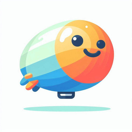 Cute cartoon air balloon. Vector illustration in a flat style.のイラスト素材