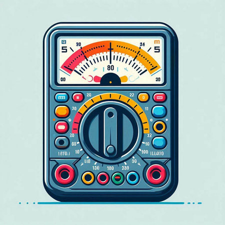Multimeter, digital multimeter. Vector illustration in flat style.のイラスト素材