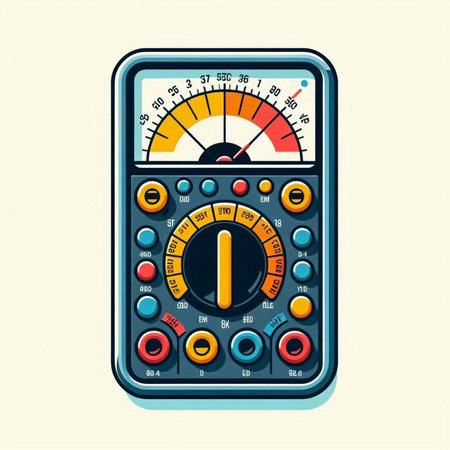 Electronic multimeter isolated on a white background. Vector illustration.のイラスト素材