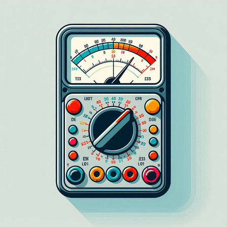 Digital multimeter. Vector illustration, flat design. Eps 10.のイラスト素材