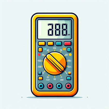 Digital multimeter. Vector illustration of a digital multimeter isolated on a white background.のイラスト素材