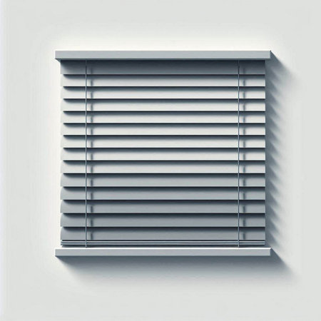 Window blinds on a white wall. 3d illustration. High quality photoのイラスト素材