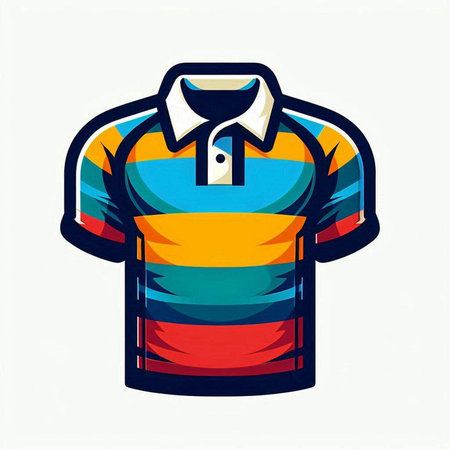 Colorful polo shirt isolated on white background. Vector illustration.のイラスト素材