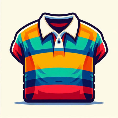 Colored polo shirt. Vector illustration of a polo shirt.のイラスト素材