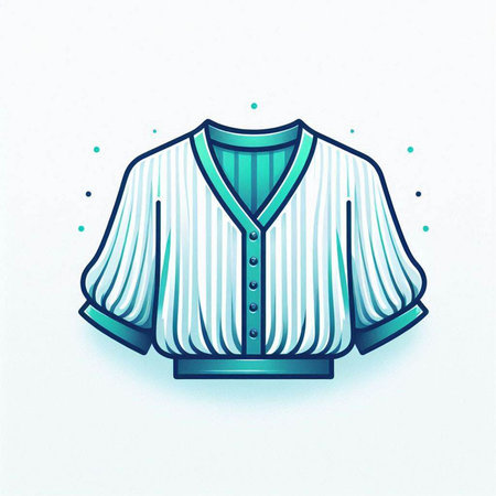 Illustration of a blouse with a collar on a white backgroundのイラスト素材