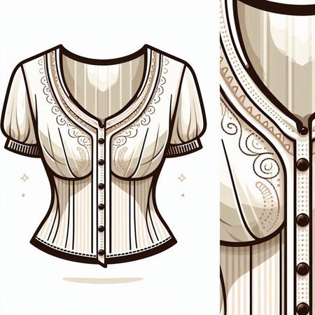 Corset and blouse template. Vector illustration for your design.のイラスト素材